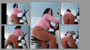 Curvy Giantess Rides The Exercise Bike.webp