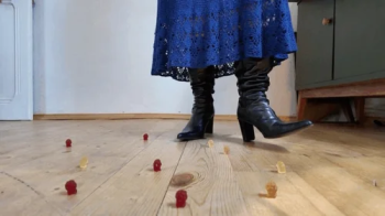 giantess in toe pointed leather boots will crush tiny gummy bears aV.webp