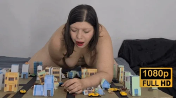 Dominant giantess drestroys the city.webp