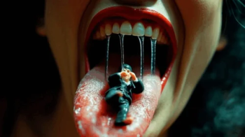 Giantess Trapped Him In Her Mouth On Her Tongue - Vore, Saliva.webp