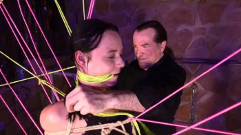 Halloween Special - Elbows touching Spider Net Predicament Bondage Challenge for Roxy - Part 2 wmv HD.webp