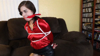 Lil Tokyo tied with plastic cuffs, ropes and cleave gagged! Fun real escape challenge!.webp