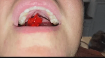 Kimmy Swallows Gummy Bears! 240FPS.webp