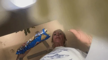 Eat you with my chips and dip, unaware giantess vore.webp