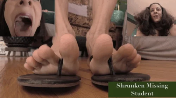 SHRUNKEN MISSING STUDENT - Jamie Daniels, Giantess, Foot Fetish, POV Shrinking, Vore - MP4.webp