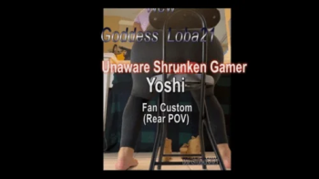 New Goddess Loba21 aware of House Curse, Unaware of Shrunken Gamer (rear pov).webp