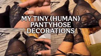 Giantess Lilith's Tiny Human Pantyhose Decor.webp