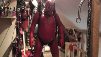 Red Rubber Suspension Bondage Compilation.webp