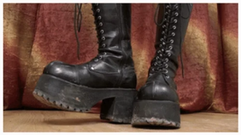 Platform boots make tiny girl look like giantess- taller and stronger, fc039x 1080p.webp