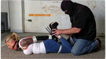 Bella Ink Tied Up in Jeans, Leather Opera Gloves and High Heels! HD-WMV.webp