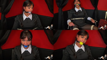Wednesday Bound and Ballgagged.webp