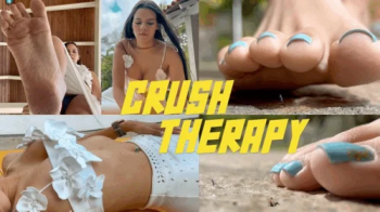 CRUSH THERAPY 4K Giantess Andrea at the pool, bikini, stomp, sit.webp