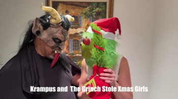 Melody Mynx Sinthia Bee Kandylegs In- Krampus and The Grinch Stole Xmas Girls bondage lift carry HOM monsters.webp