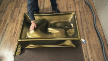 Fetal position in a golden cube.webp
