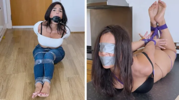 Latina in- Drooling Discipline For A Lazy Student. Penis Gagged, Taped, Bound In rope And Hogtied (4K + BTS).webp