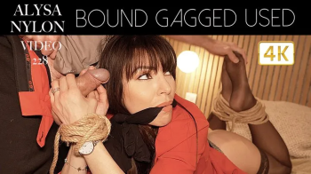 Alysa Nylon - 228 ALYSA BOUND, GAGGED AND FUCKED IN RED DRESS AND STOCKINGS.webp