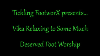 Tickling Footworx - Vika Relaxing to Some Much Deserved Foot Worship.webp