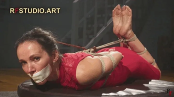 Rf Studio Production - Sebastyana - Hogtied Barefoot Brunette on the Turntable (FULL HD MP4).webp