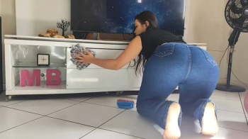 Asian Housewife Farting in Jeans While Cleaning the House – by Kiara Nissei – Part 2.webp